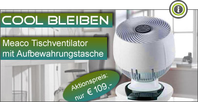 Meaco FAN 1056 Tischventilator Air Zirkulator mit Aufbewahrungstasche